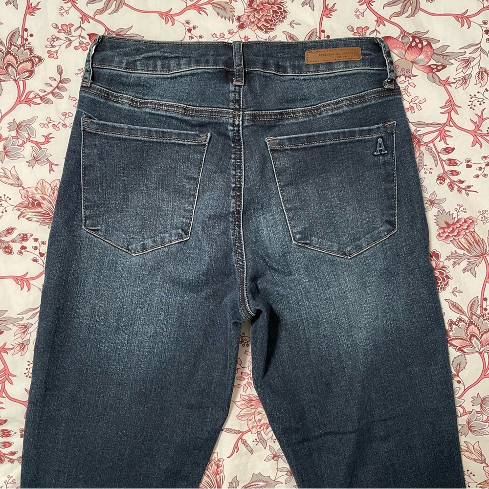 NWOT Articles of Society Suzy Dark Wash Fray Hem Ankle Crop Skinny Jeans Size 25 - Picture 6 of 9